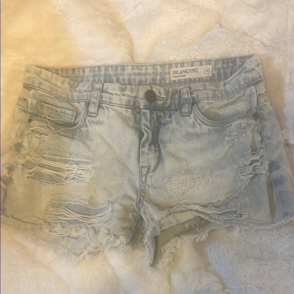 Blank NYC Sz 25 Light Wash Distressed Denim “Hiker” Shorts